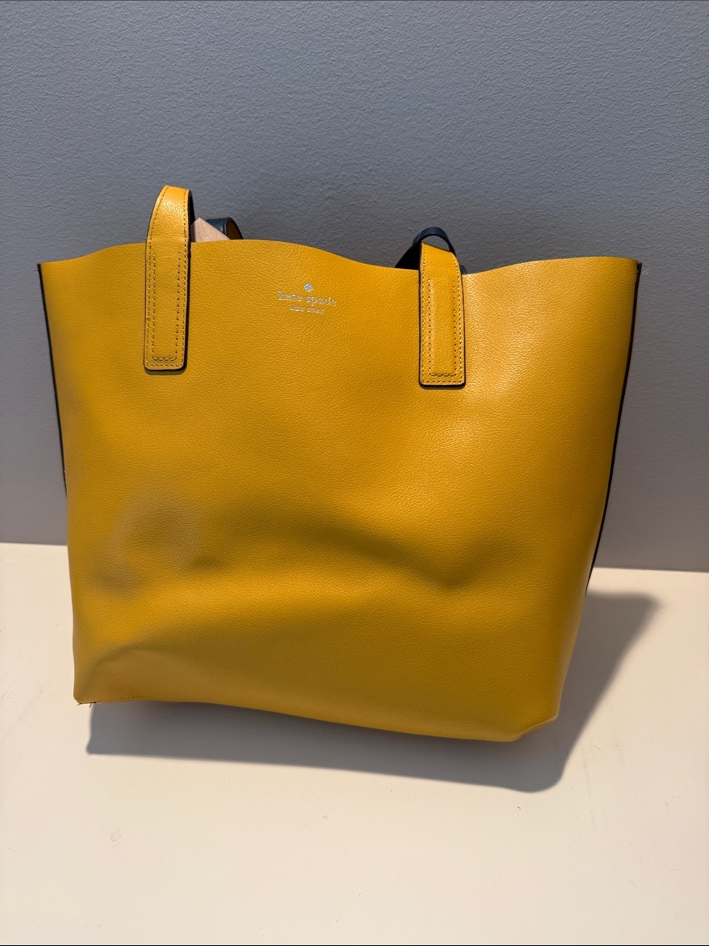 kate spade Mustard Yellow Pebbled Leather Tote - Picture 4 of 4